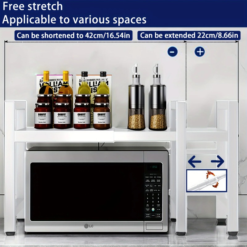 Kitchen Baking Organization - Regulowana, rozsuwana półka na mikrofalówkę 40-64