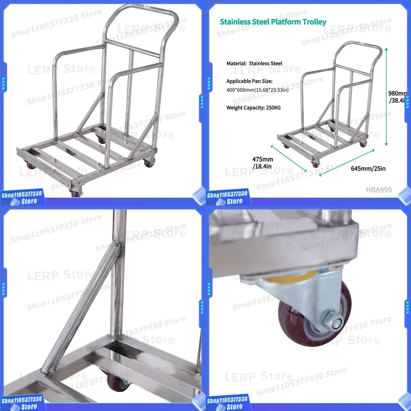 Kitchen Baking Trolley - Wózek kuchenny ze stali nierdzewnej o
