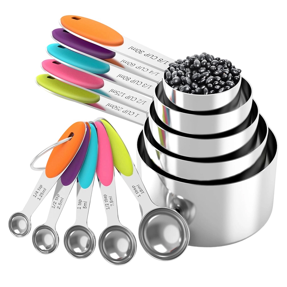 Kitchen Baking Utensil Set - Zestaw miarek i łyżek A25F, stal