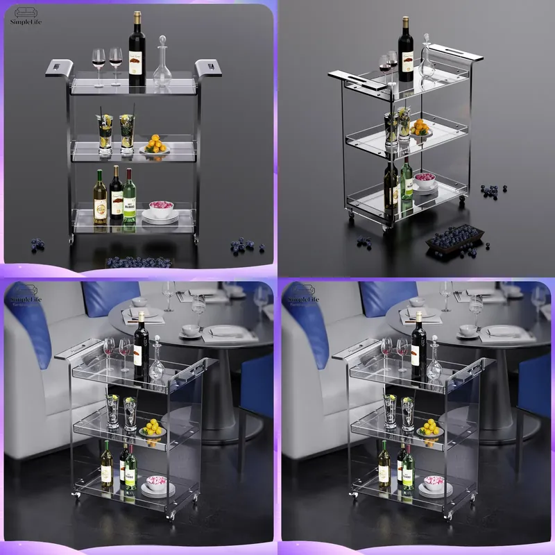 Kitchen Baking Organization - Nowoczesny 3-poziomowy wózek kuchenny z półkami