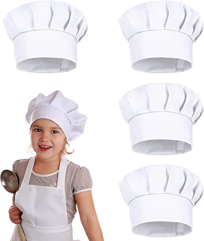 Kitchen Baker - 4 SZT. Białe Czapki Kucharza dla