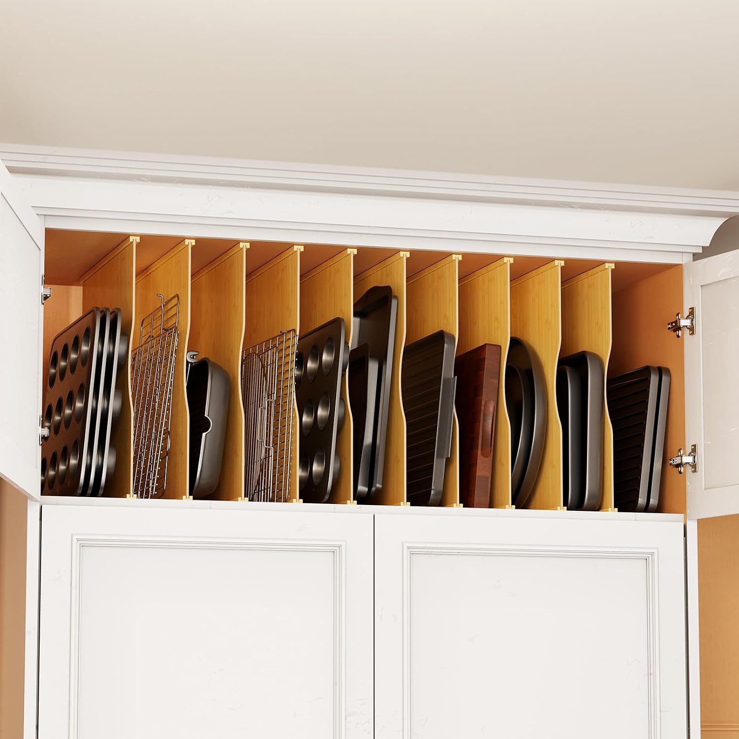 Kitchen Baking Organization - 10 sztuk bambusowych przegródek do szafek