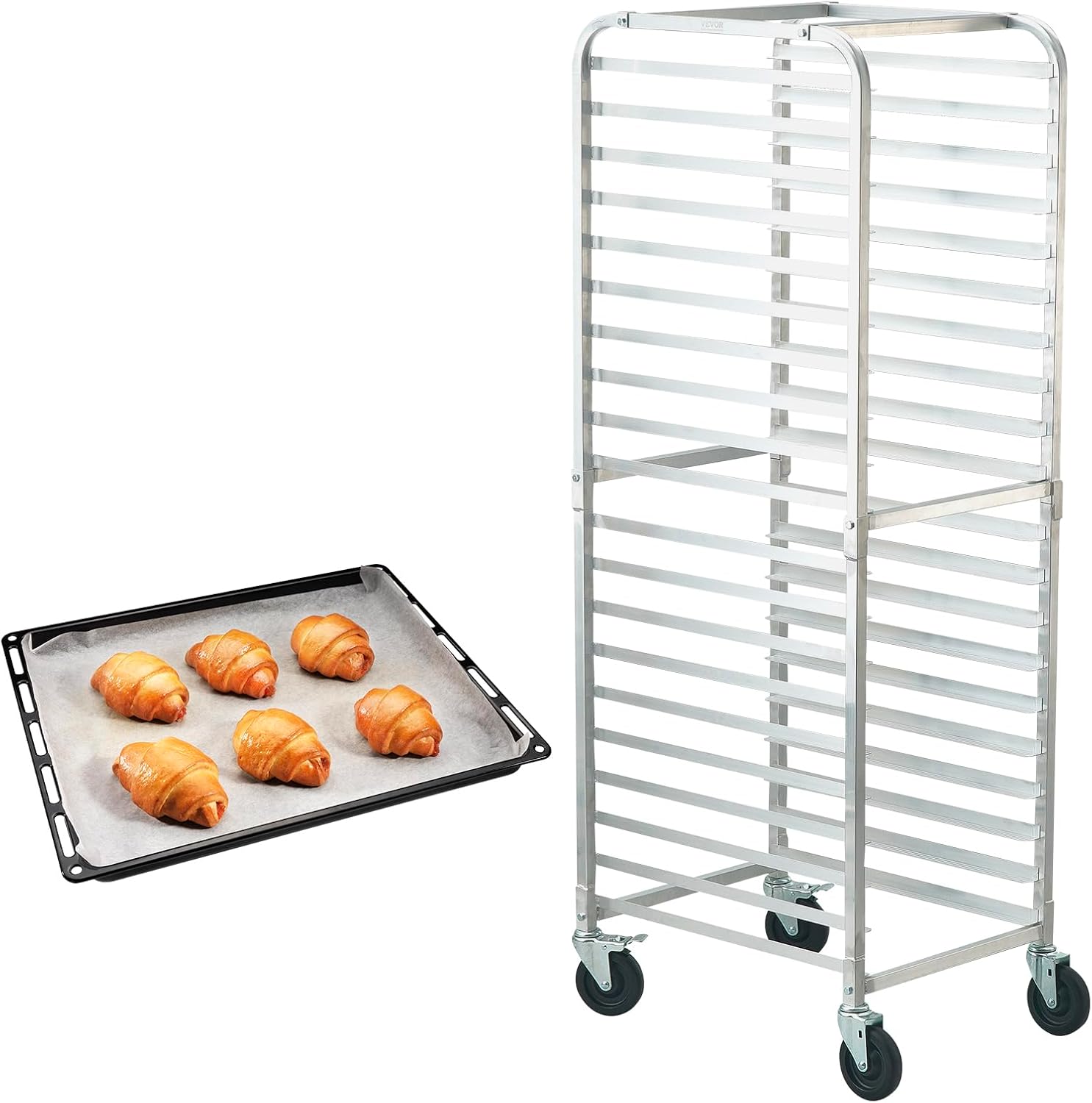 Kitchen Baking Trolley - Dwudziestopozycyjny wózek na blachy piekarnicze, aluminiowy