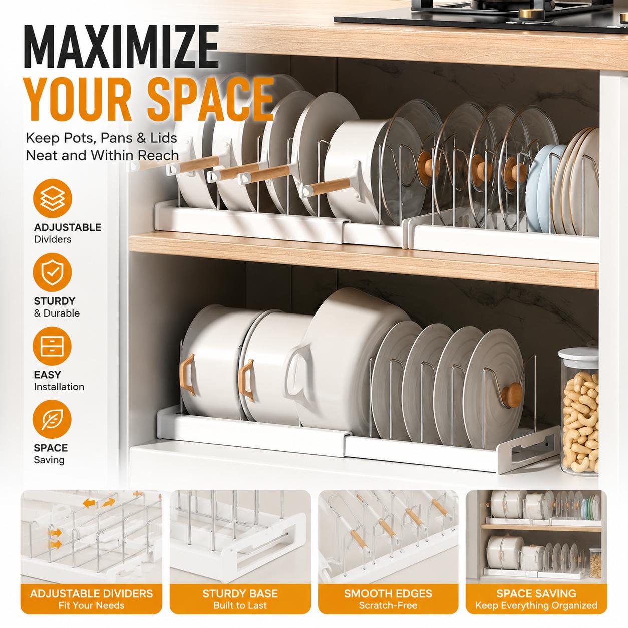 Organizer do garnków i patelni – Kitchen Cabinet Baking Organizer recenzja i cena