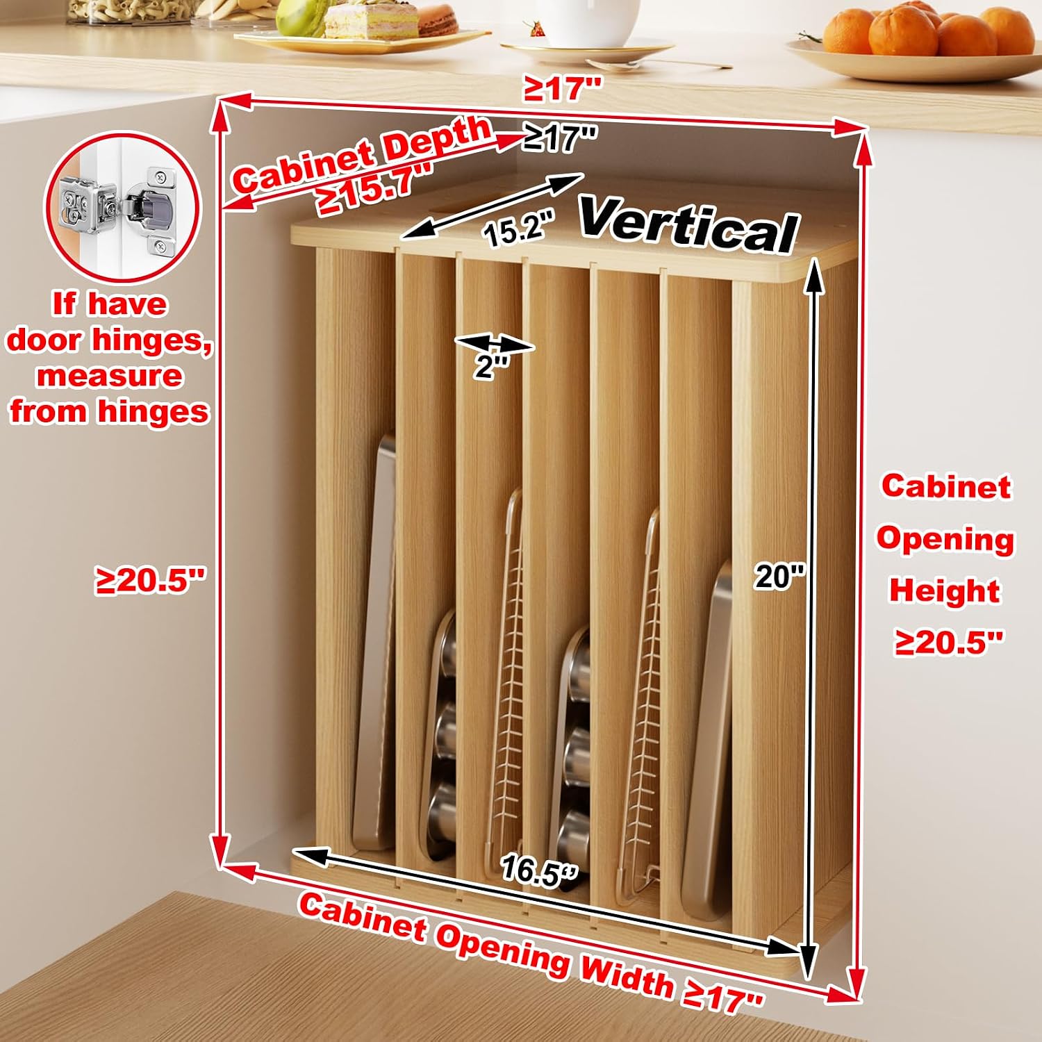 Drewniany organizer do blatu p – Kitchen Cabinet Baking Organizer recenzja i cena