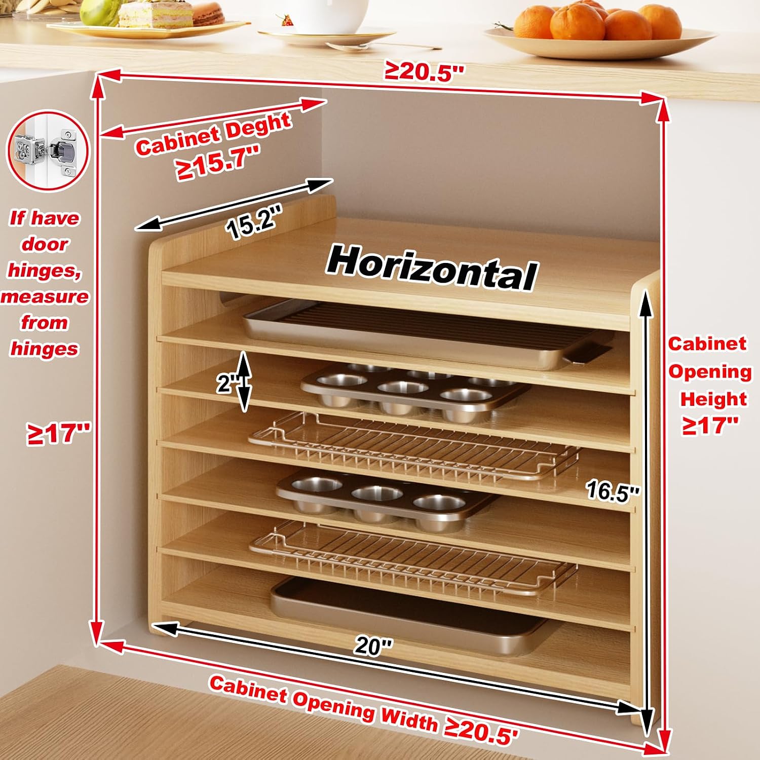 Drewniany organizer do blatu p – Kitchen Cabinet Baking Organizer recenzja i cena