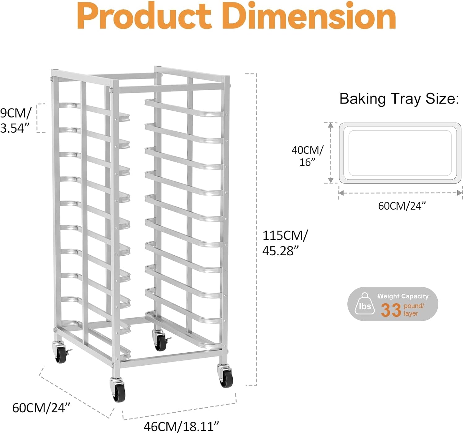 Komercyjny wózek do pieczenia  – Kitchen Baking Trolley recenzja i cena