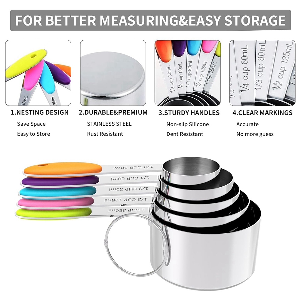 Zestaw miarek i łyżek A25F, st – Kitchen Baking Utensil Set recenzja i cena
