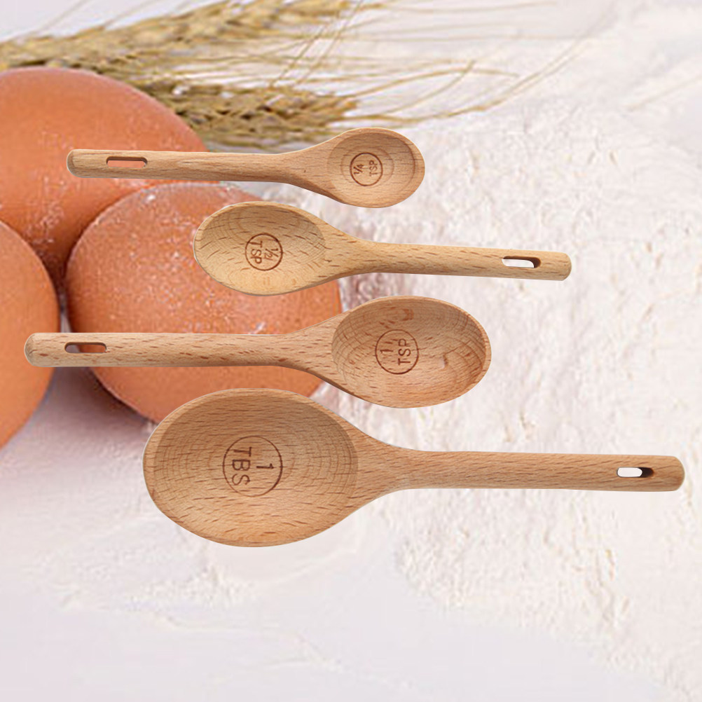 4 szt. Drewniane miarki kuchen – Kitchen Baking Utensil Set recenzja i cena