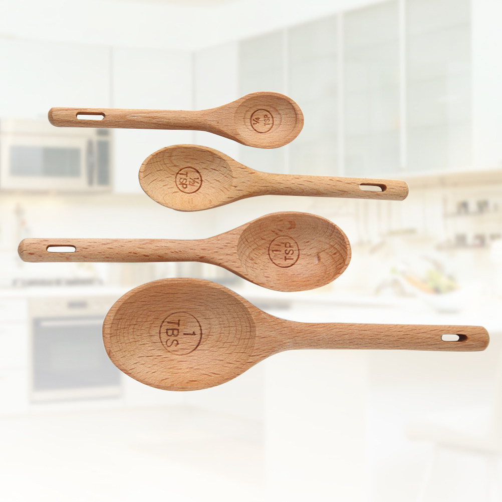 4 szt. Drewniane miarki kuchen – Kitchen Baking Utensil Set recenzja i cena