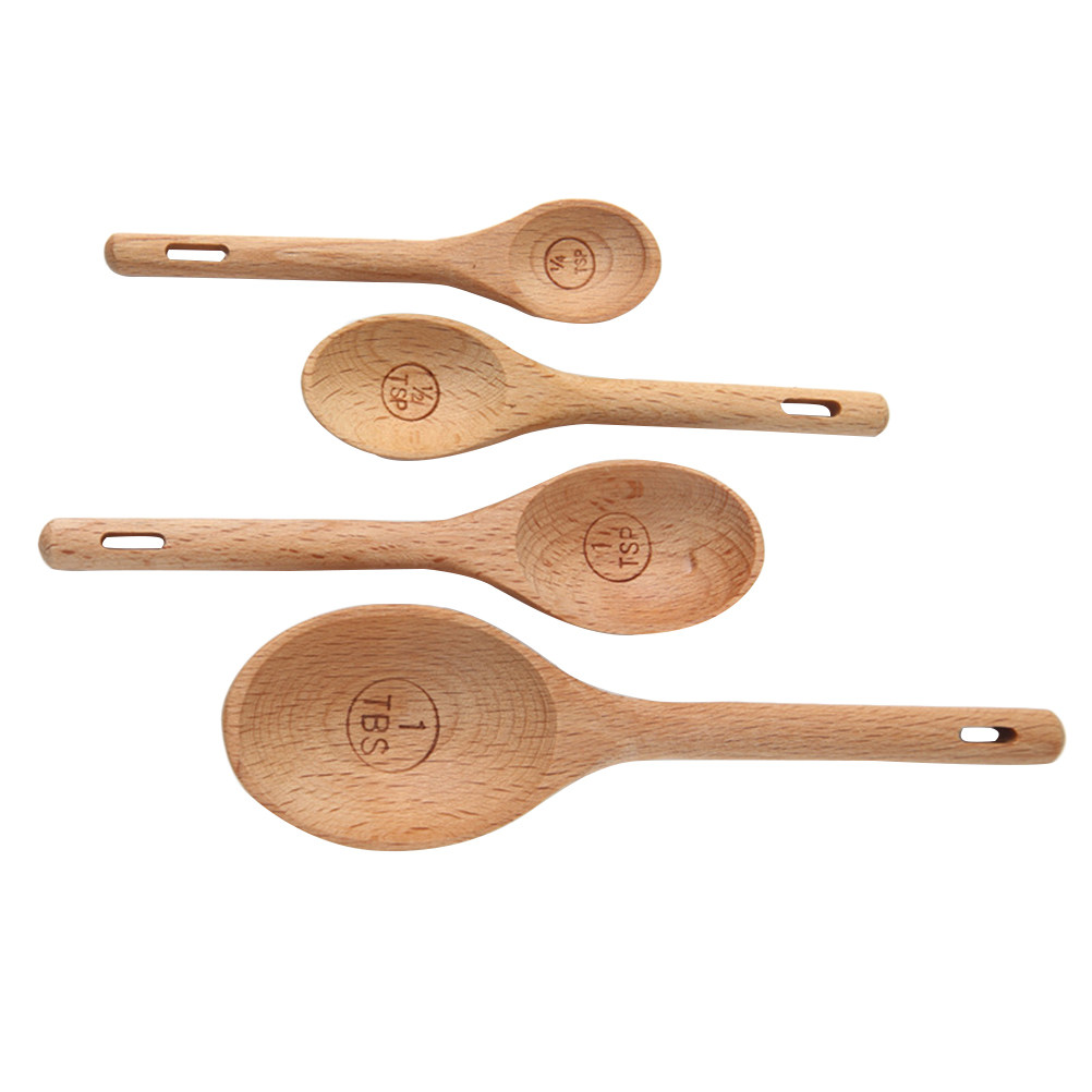 4 szt. Drewniane miarki kuchen – Kitchen Baking Utensil Set recenzja i cena