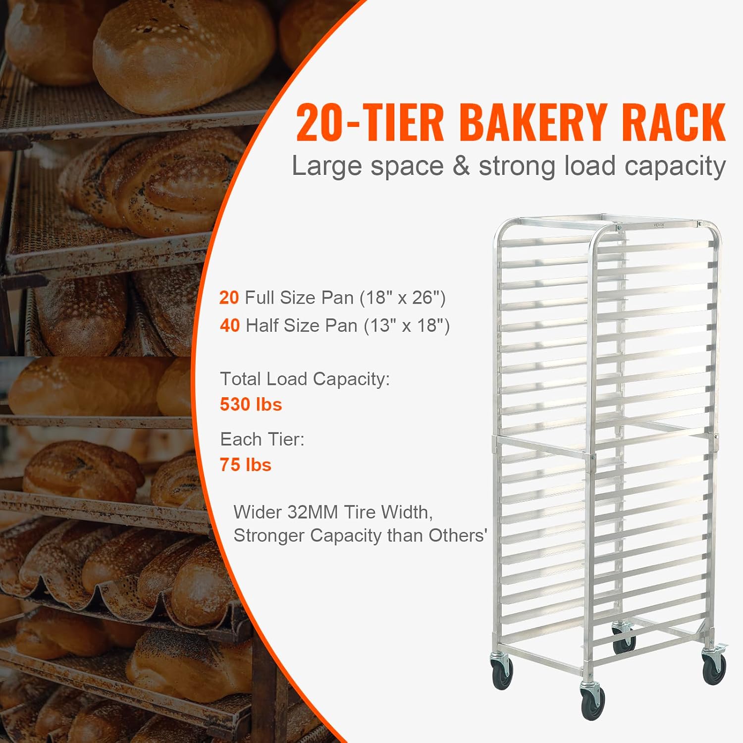 Dwudziestopozycyjny wózek na b – Kitchen Baking Trolley recenzja i cena